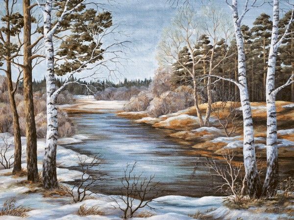 carrelage mural - 250 x 375 mm (10 x 15 pouces) - Winter Scene Poster Wall Tile 250x375mm P-1053-8pcs