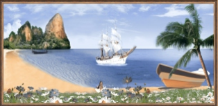 azulejo pintado - 600 x 1200 mm (24 x 48 polegadas) - Beach Picture Poster Wall Tile | 600x1200mm G-412