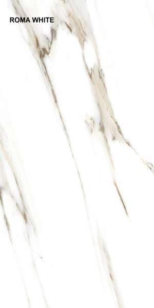 Glazed Porcelain Tiles - 600 x 1200 mm ( 24 x 48 inch ) - ROMA WHITE_F1