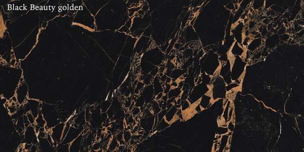 rajoles de porcellana vidriada - 600 x 1200 mm (24 x 48 polzades) - Black Beauty golden P1 copy