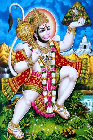 peinture carrelage exterieur - 600 x 900 mm ( 24 x 36 pouces ) -  Lord Hanuman Ji Poster | Wall Tile | 600x900mm HG-29