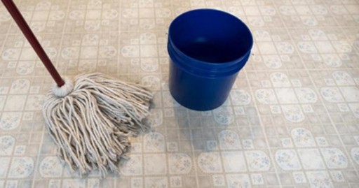 Mop with Warm Water and Mild Detergent