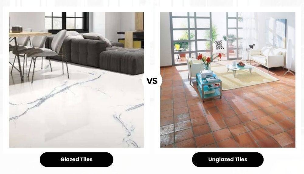 Glazed vs Unglazed tiles