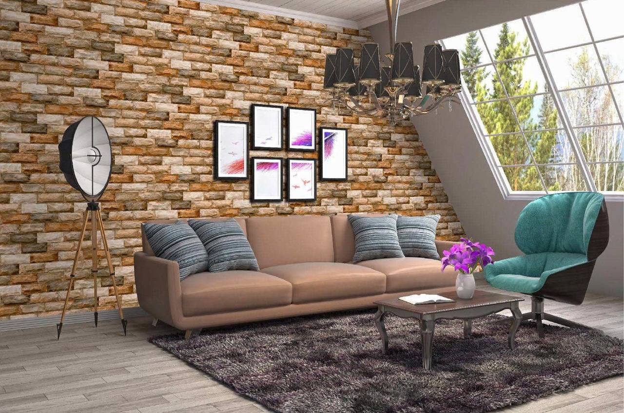 Brick tiles in livingroom