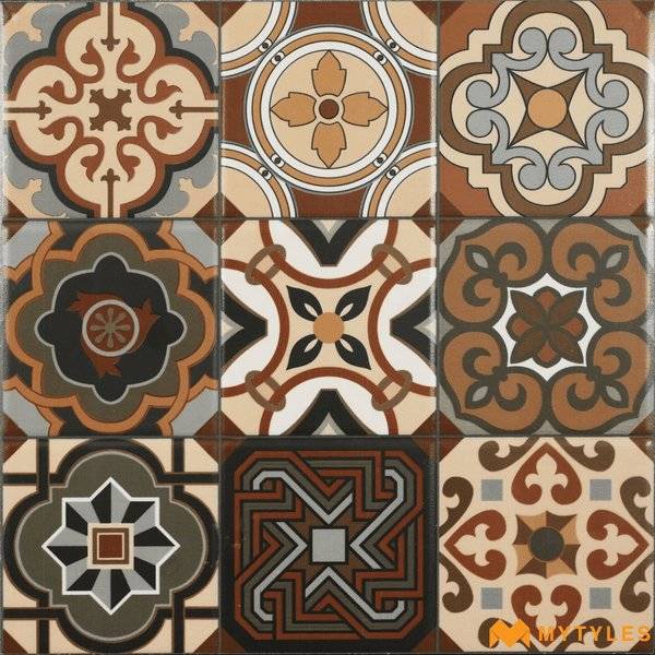 Earthy Terracotta & Grey Moroccan Tiles