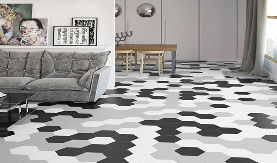 hexagonal floor tile