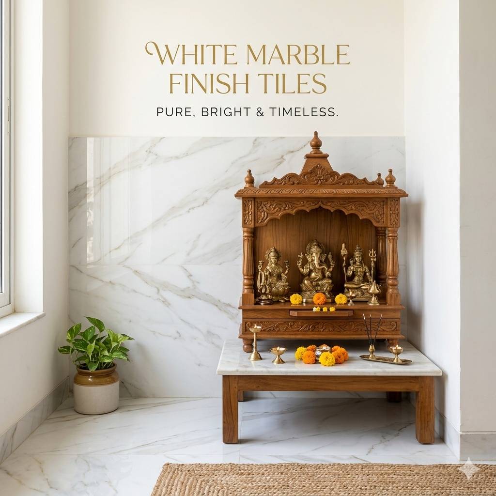 White Marble Finish Tiles