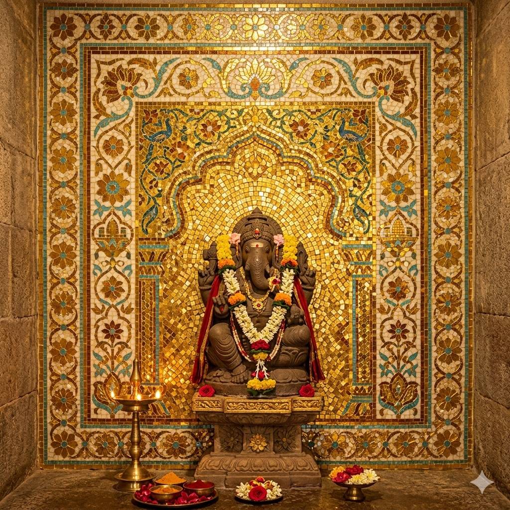 Gold Accent Mosaic Tiles