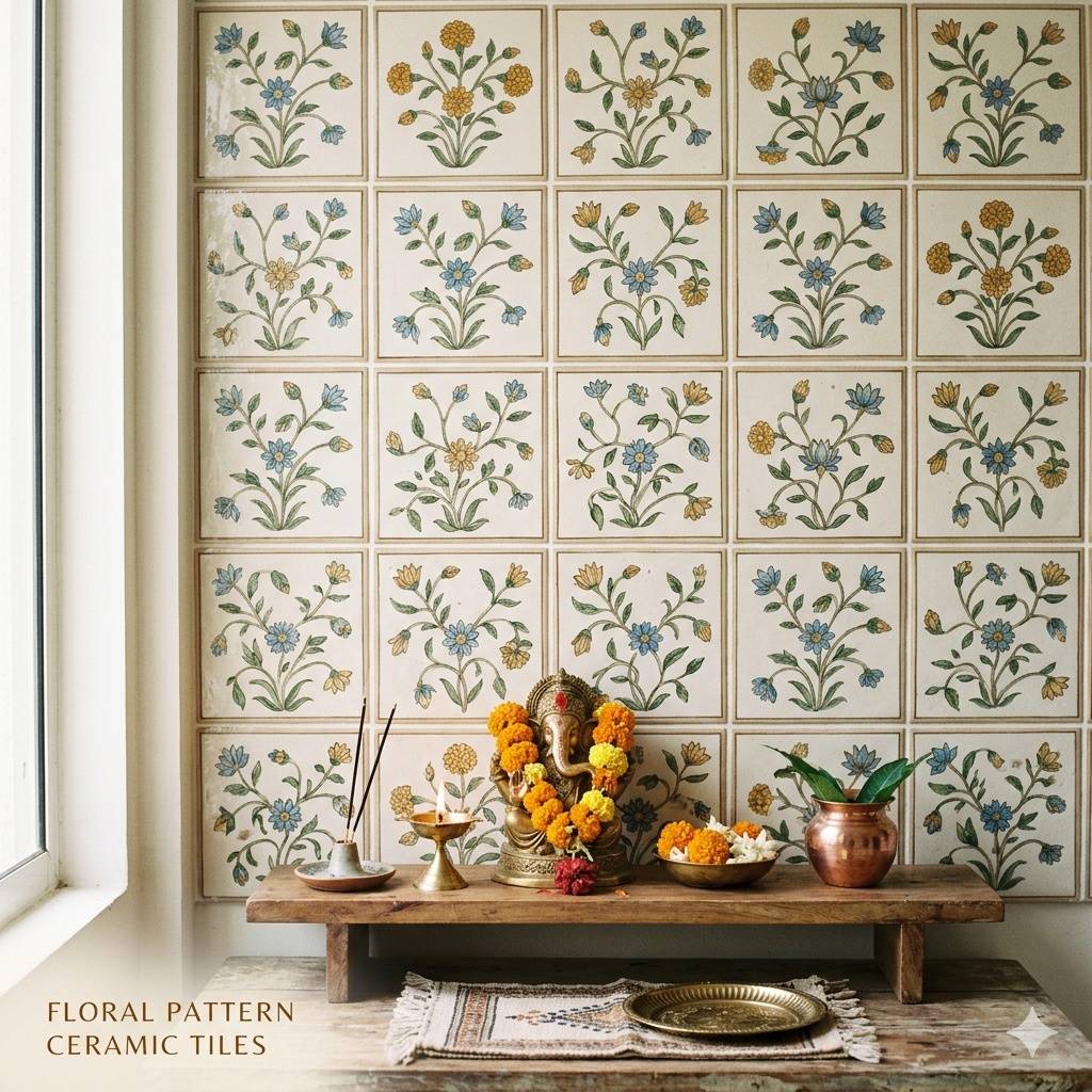 Floral Pattern Ceramic Tiles