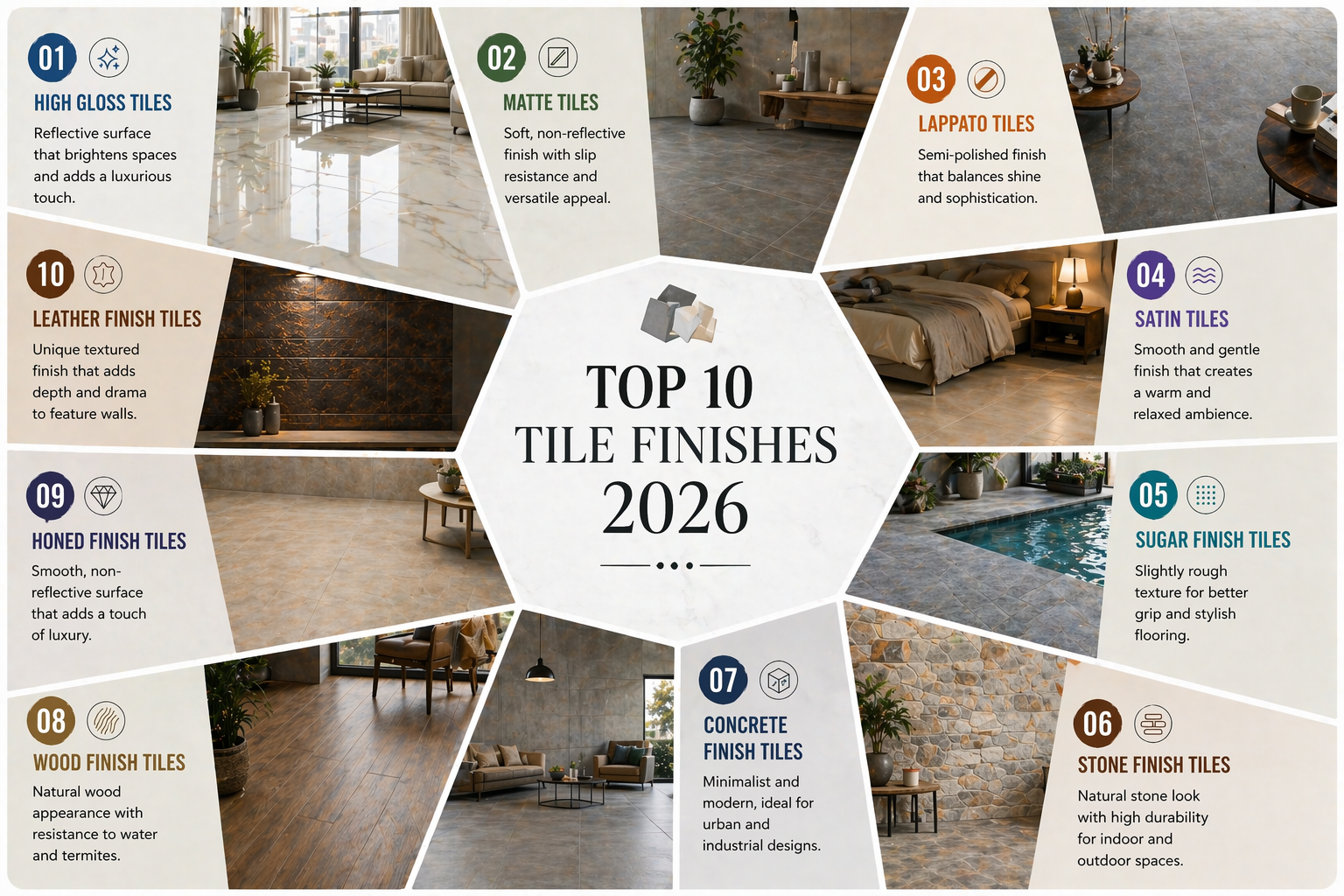 Top 10 Trending Tile Finishes in 2026 for Modern Interior