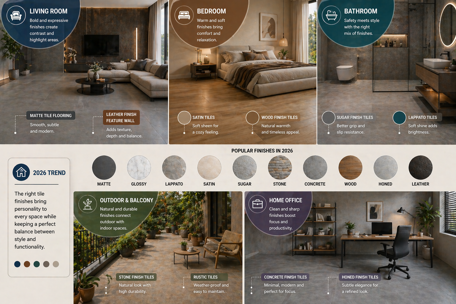 Top 10 Trending Tile Finishes in 2026 for Modern Interior