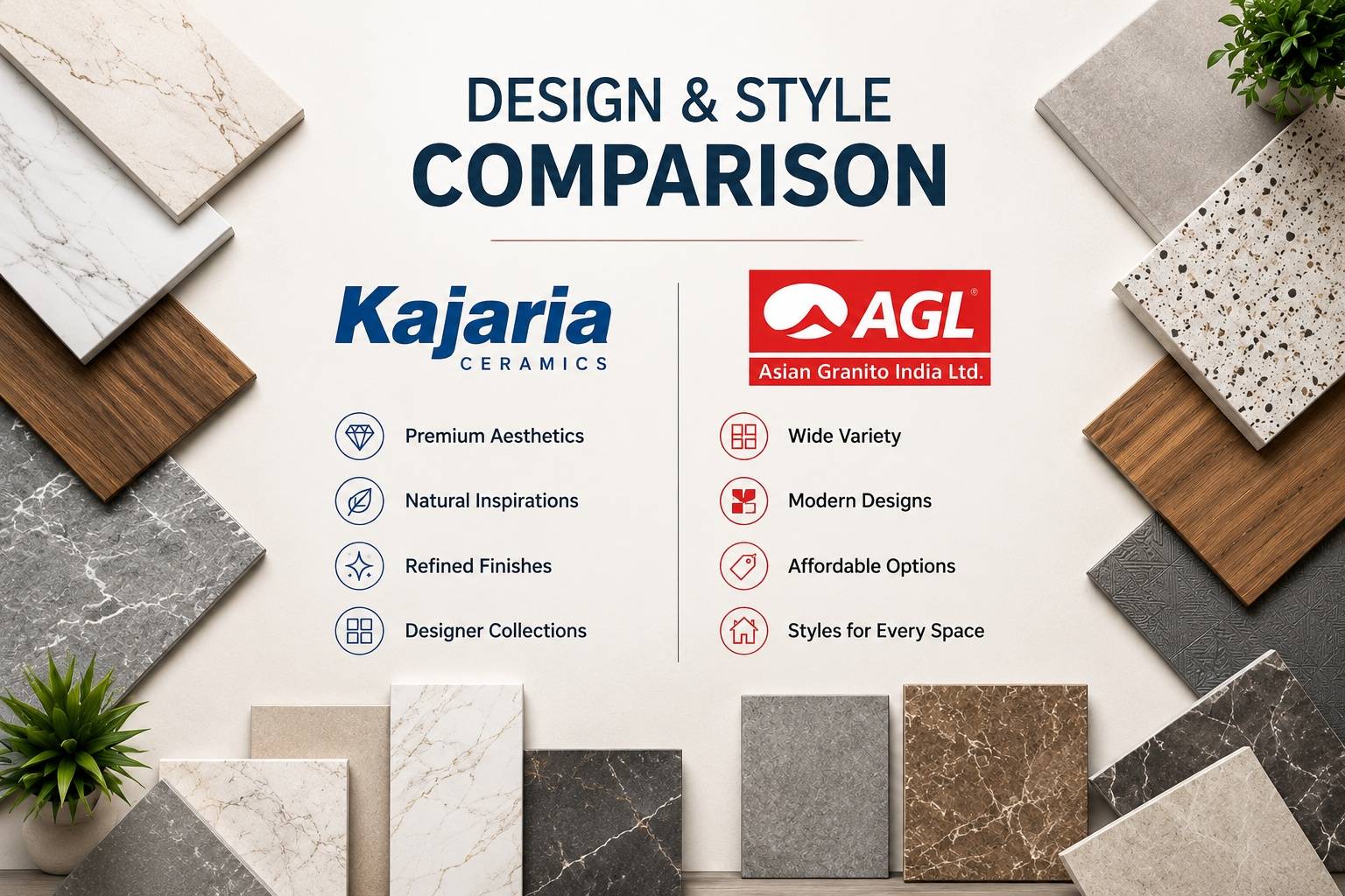 Kajaria Ceramics vs Asian Granito: Design & Style Comparison