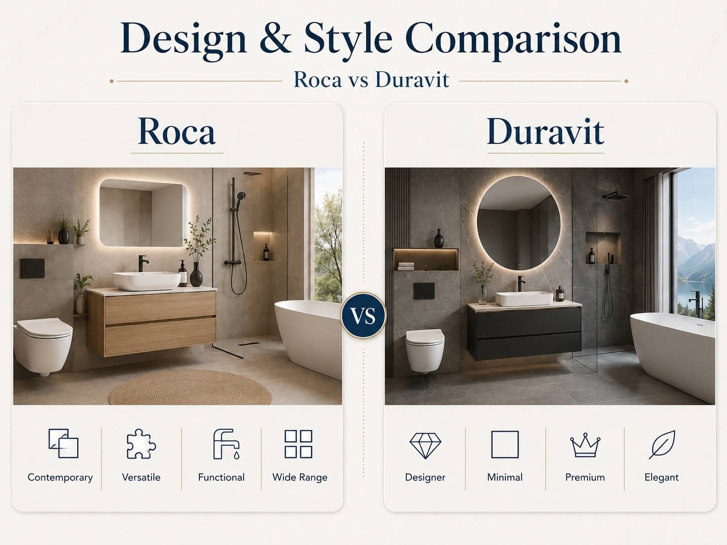 Roca vs Duravit Sanitaryware: Design & Style Comparison